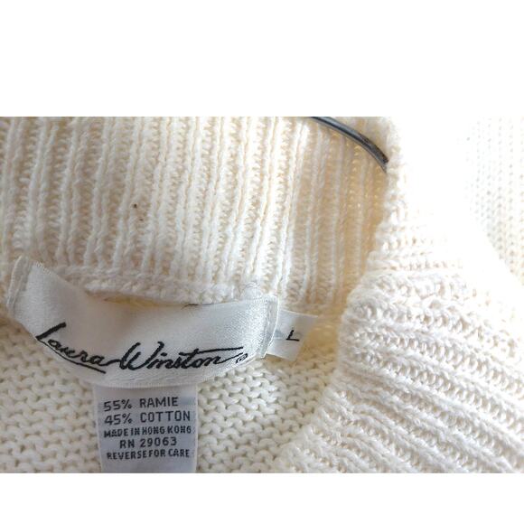 Vintage Laura Winston Floral Sequin Sweater Size Large - Picture 6 of 9